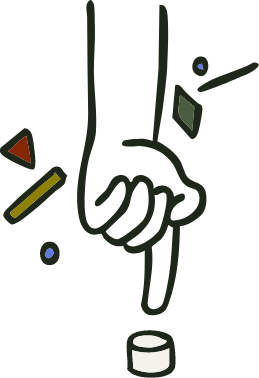 Finger, der einen Knopf drückt